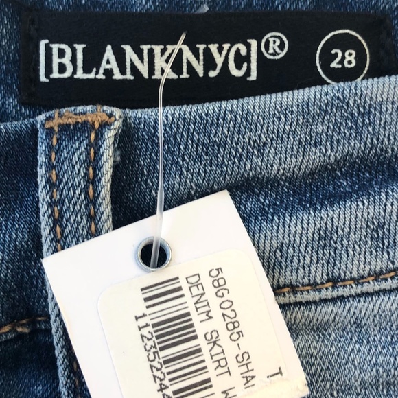 Blank NYC Denim & Faux Leather Mini Skirt NWT - Picture 4 of 7